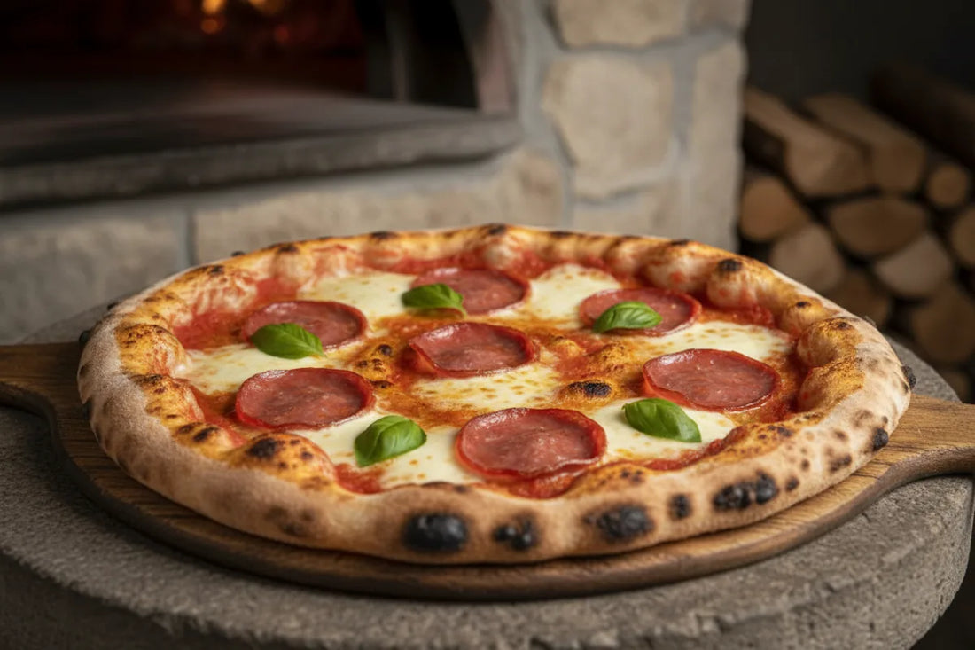 Pizza with Spianata Calabra and mozzarella — authentic Calabrian recipe