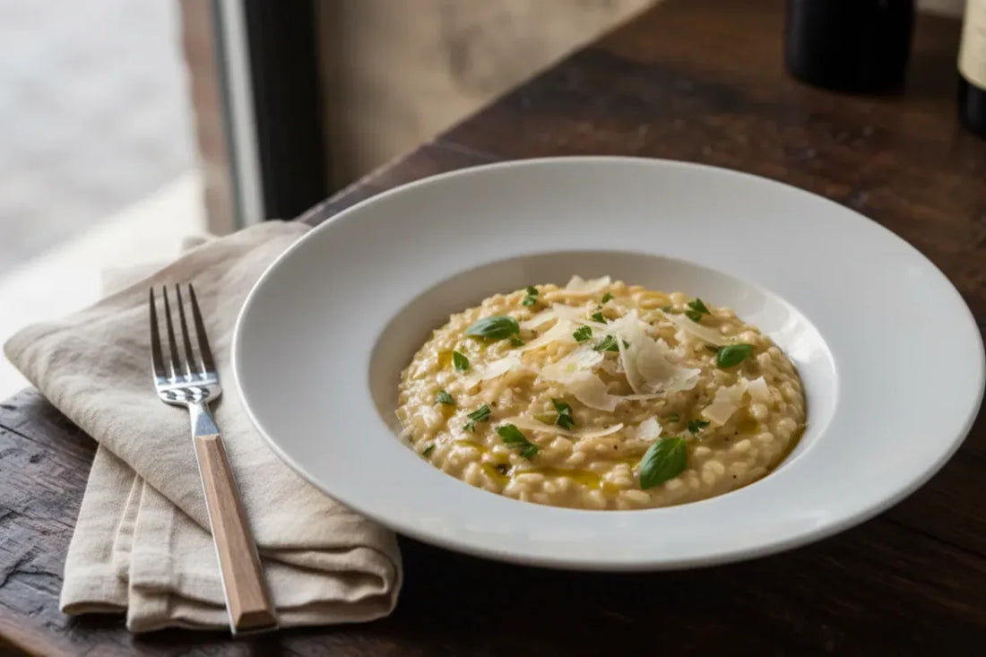 Creamy risotto with Grana Padano Riserva 30 months, authentic Italian recipe