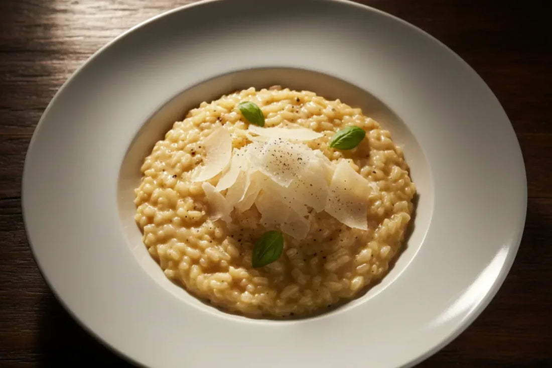 Creamy risotto with Parmigiano Reggiano DOP, authentic Italian recipe