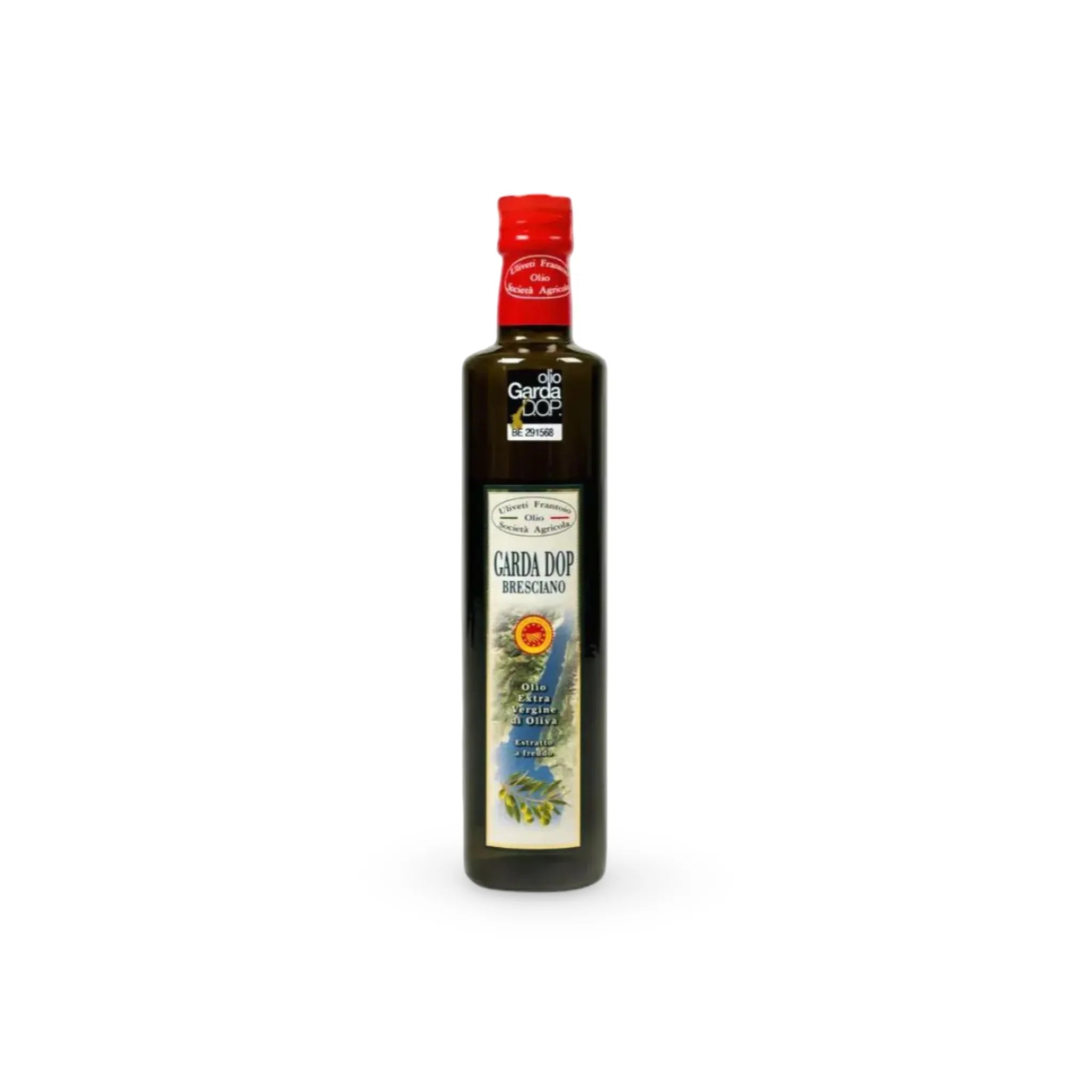 Olio Extravergine di Oliva Garda DOP Bresciano, ml 500 su sfondo bianco
