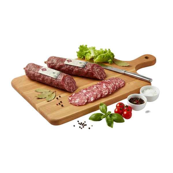 Salame con Cinghiale Tito Speck su sfondo bianco