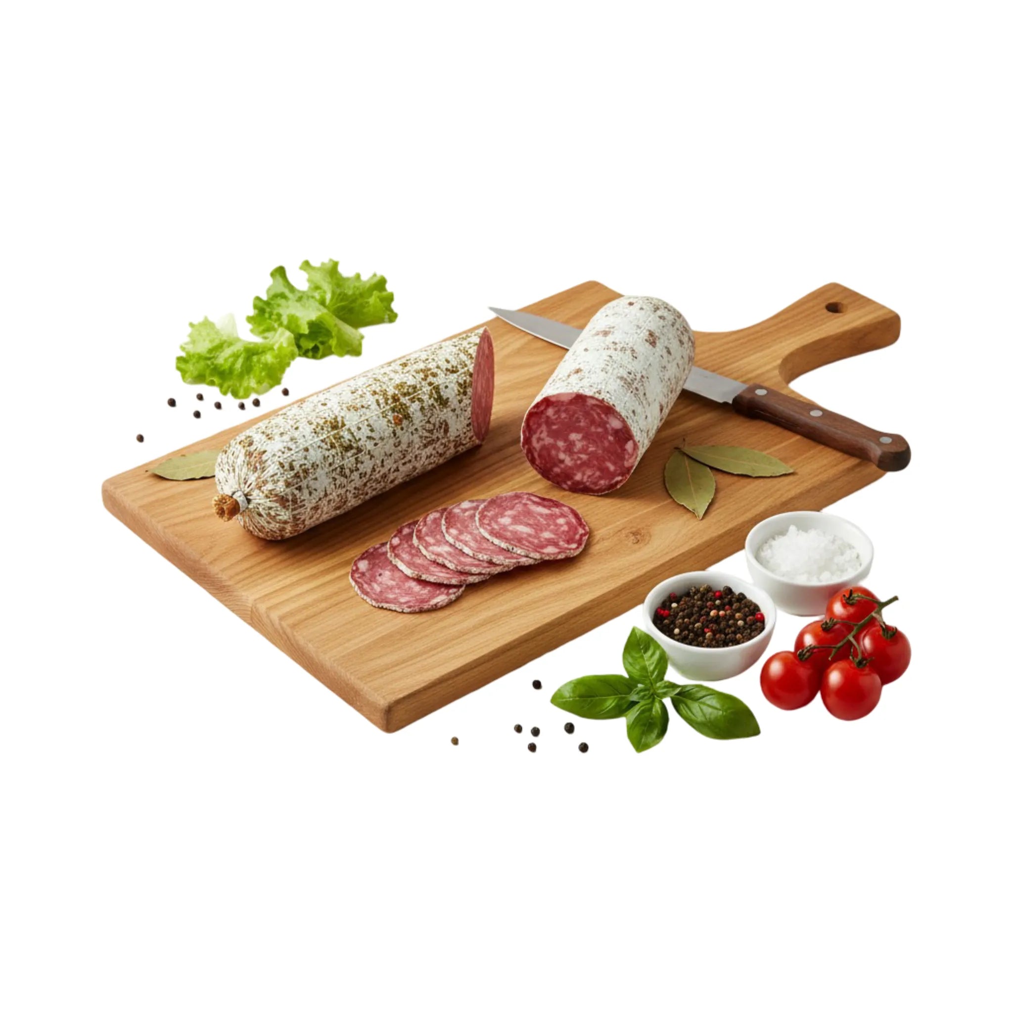 Salame Granfetta su sfondo bianco