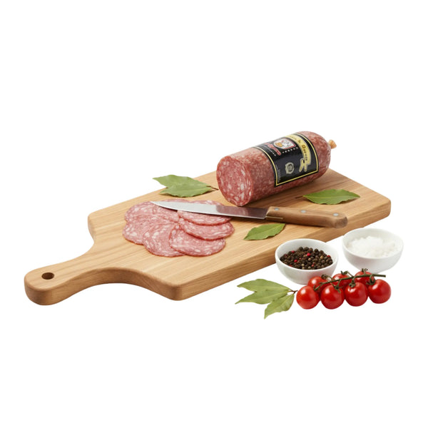 Il Salame Milano San Rocco su sfondo bianco