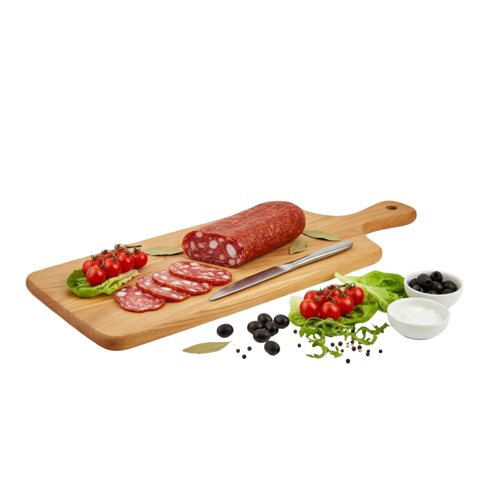 La Spianata Calabra salame su sfondo bianco